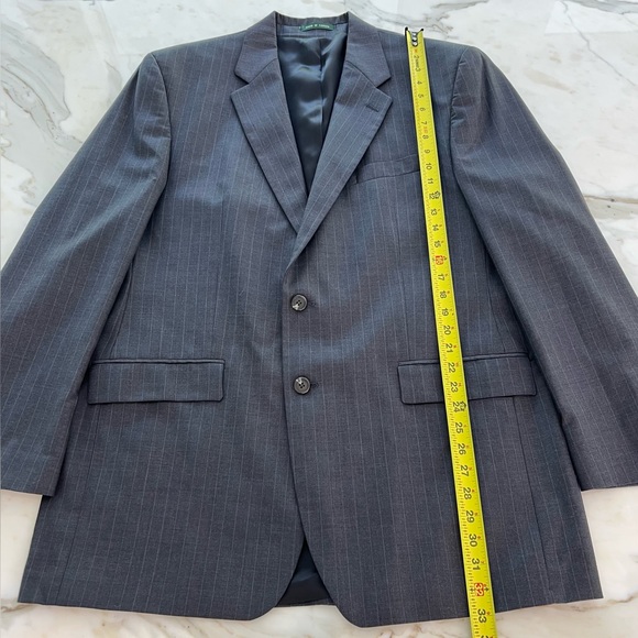 LAUREN RALPH LAUREN GRAY PINSTRIPE MEN'S SUIT 44L - Picture 12 of 17